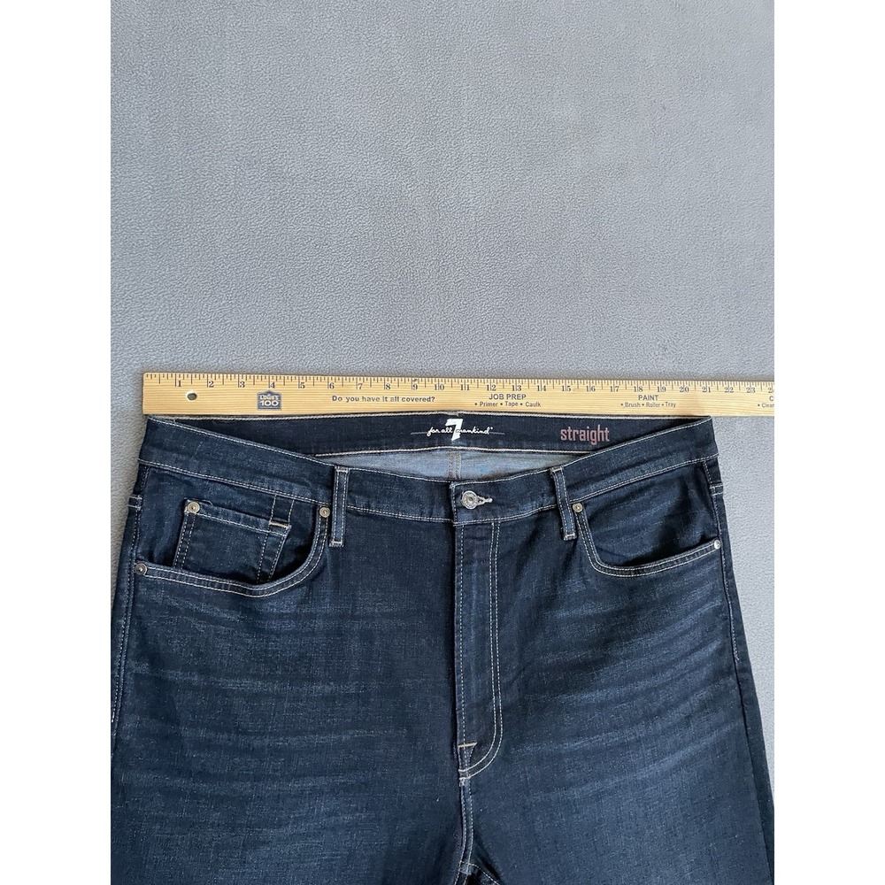 7 For All Mankind Jeans Mens 44x32 Blue Regular Straight Fit Denim - Picture 7 of 7